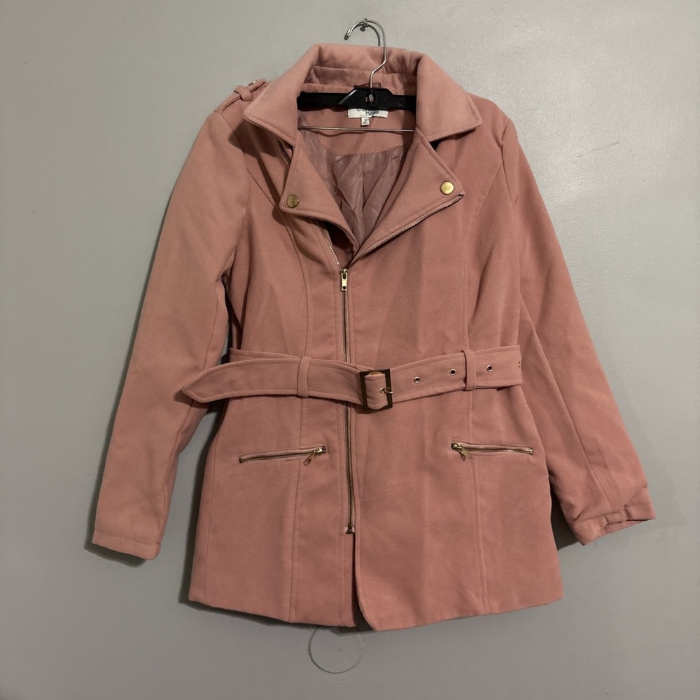 Charlotte Russe Women's Jacket Sz Medium, Pink , Pea Coat J-250 Y2K Festive
